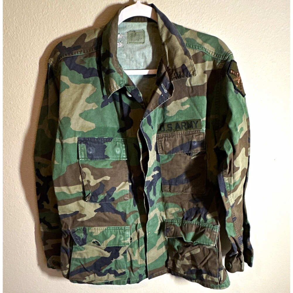 U.S. Army Woodland Camouflage BDU Field Jacket Coat Militaria Theme Size M